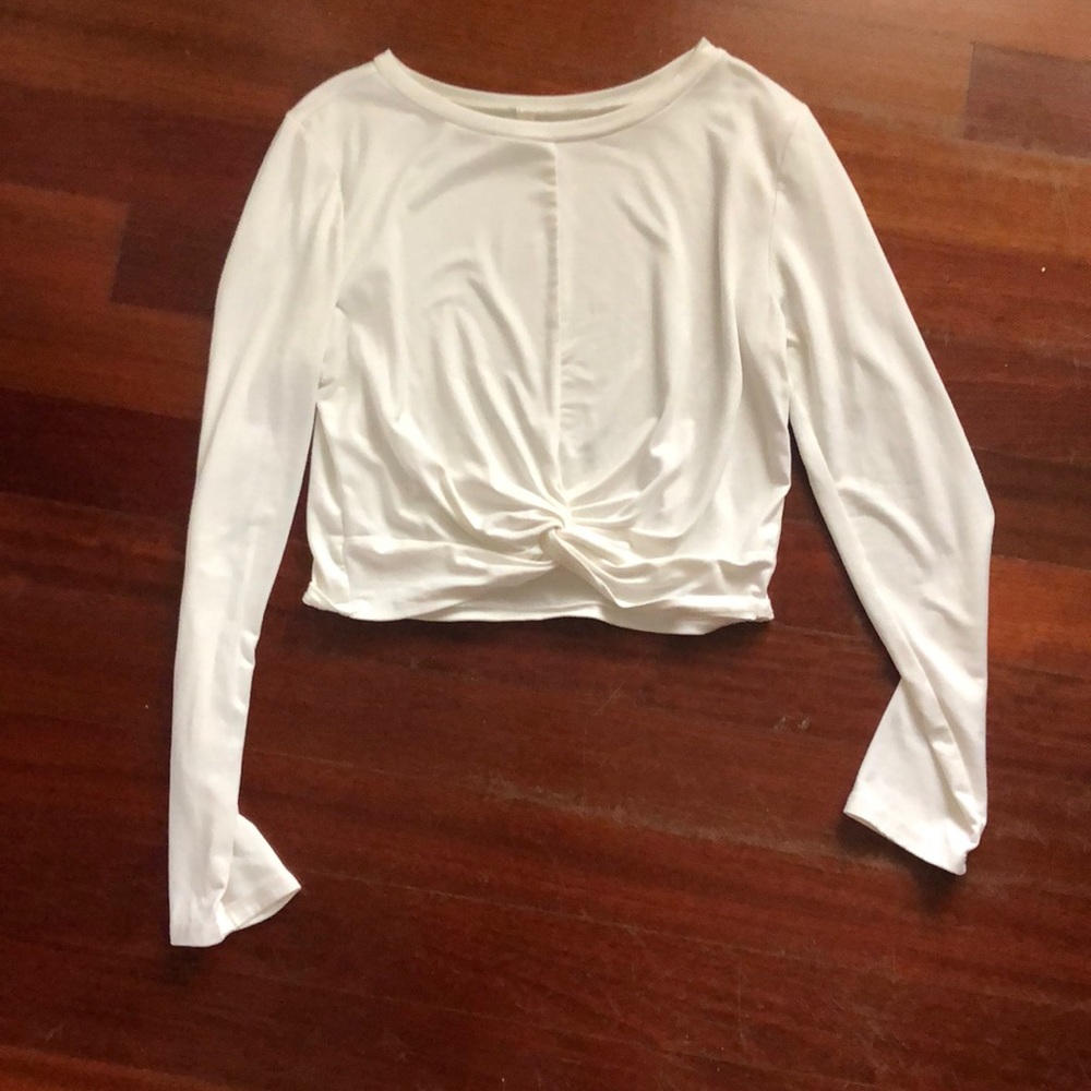 Long sleeve white crop Top